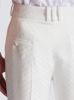 Monogram Satin Trousers-Balmain Outlet