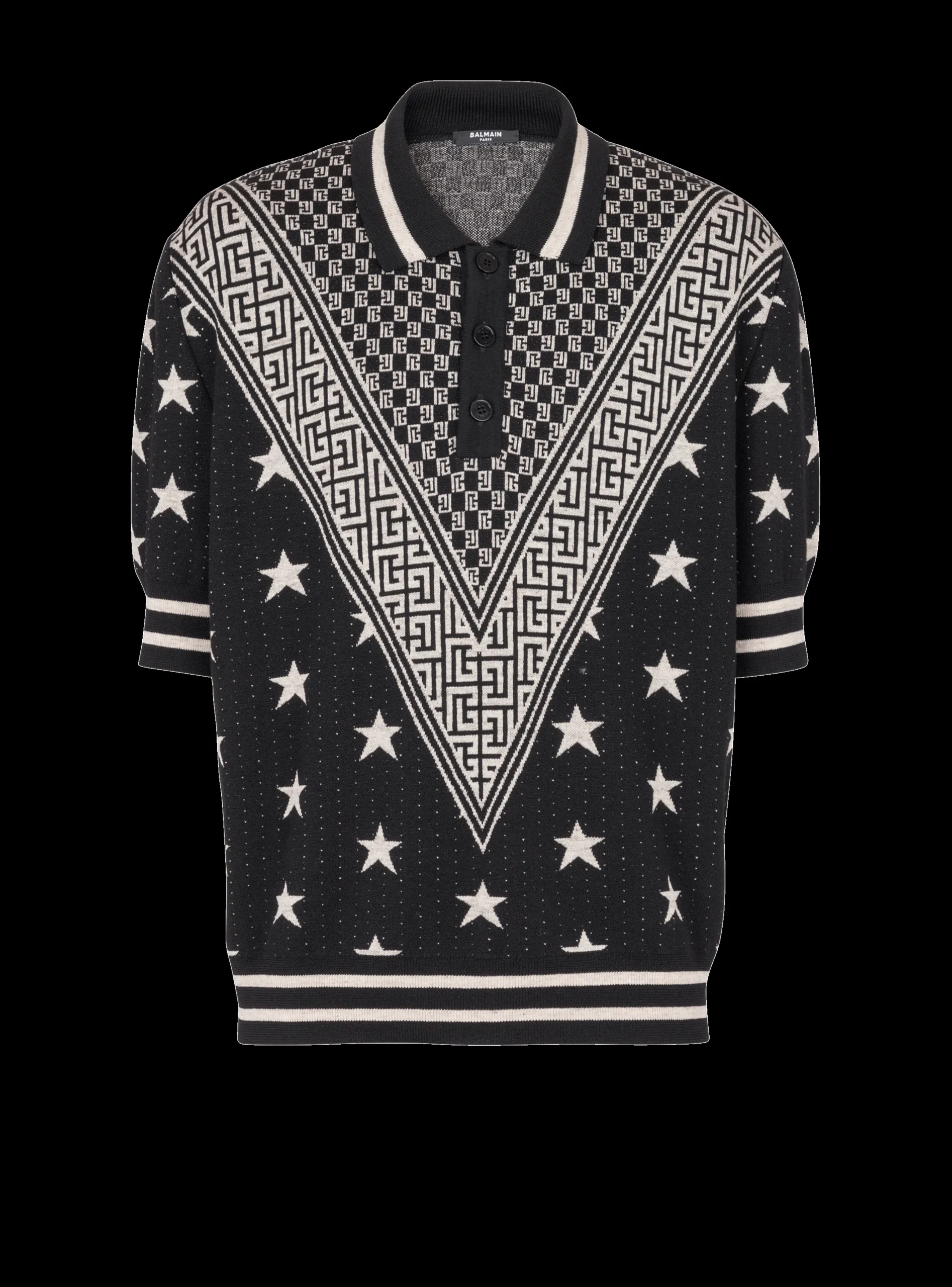 Monogram Stars Polo Shirt-Balmain Best