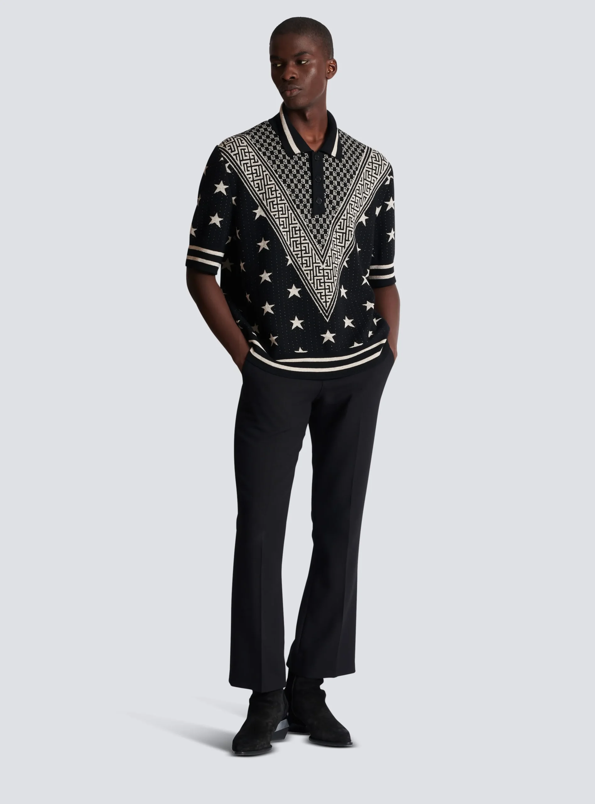 Monogram Stars Polo Shirt-Balmain Best