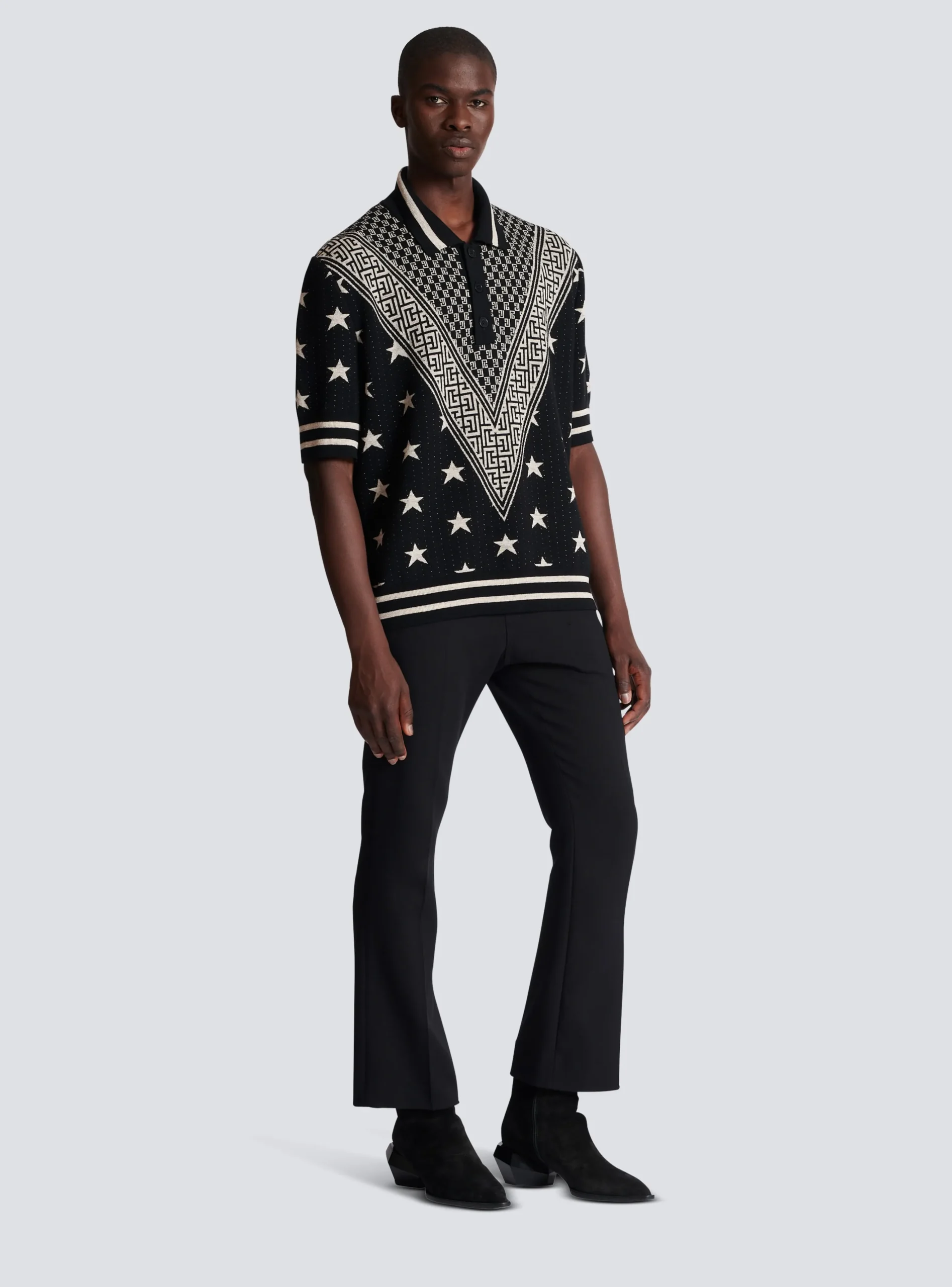 Monogram Stars Polo Shirt-Balmain Best