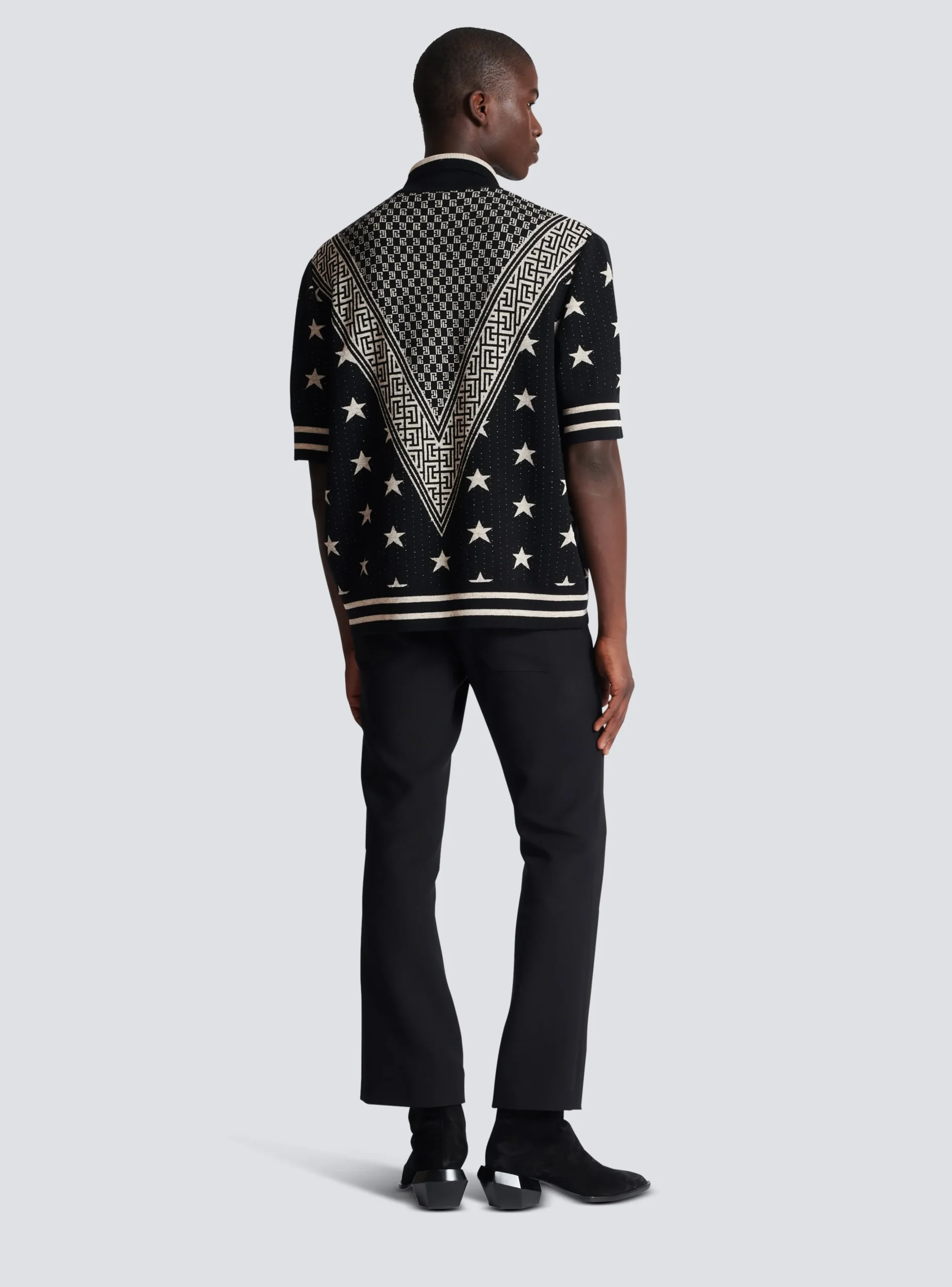 Monogram Stars Polo Shirt-Balmain Best