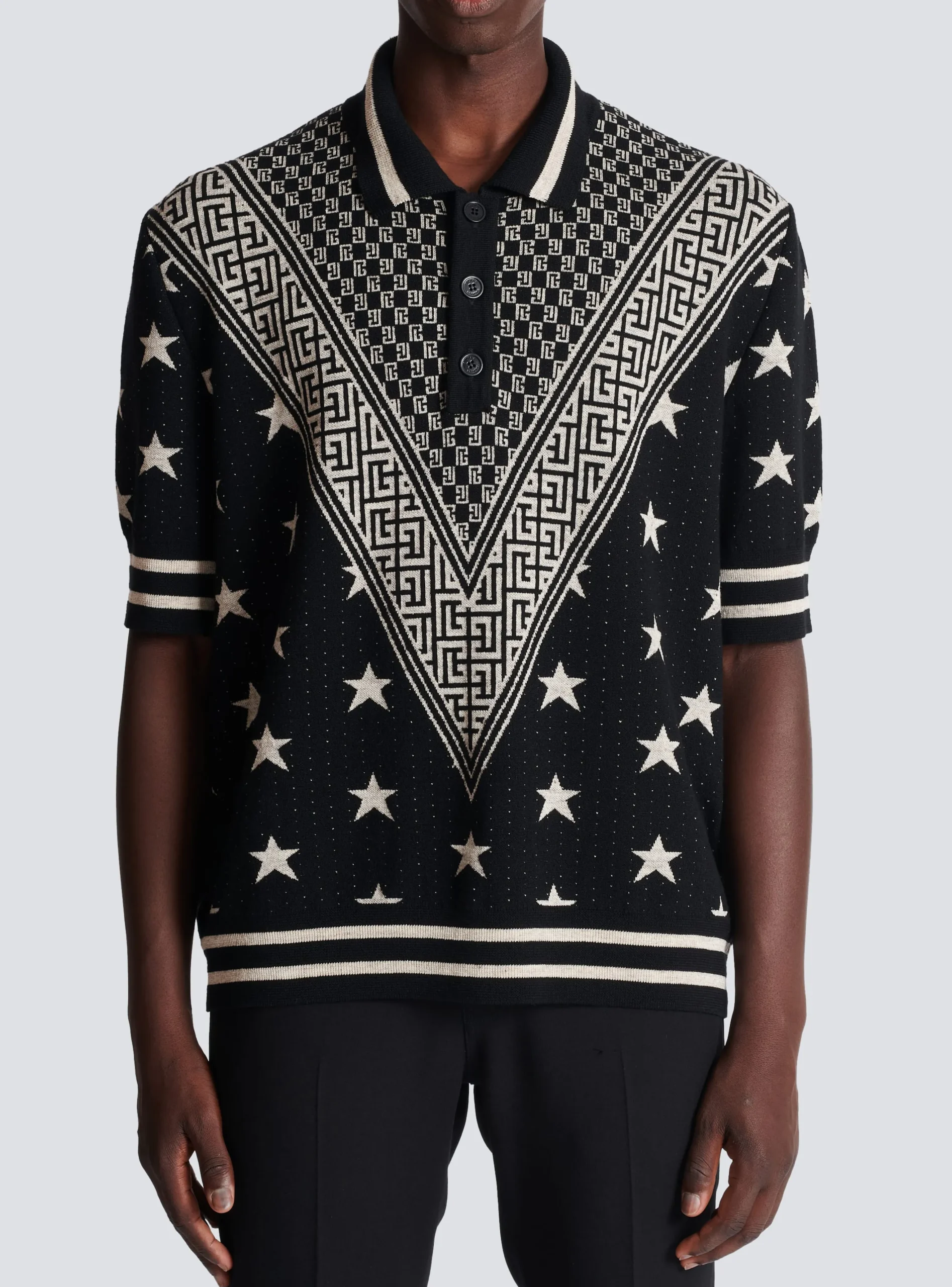 Monogram Stars Polo Shirt-Balmain Best