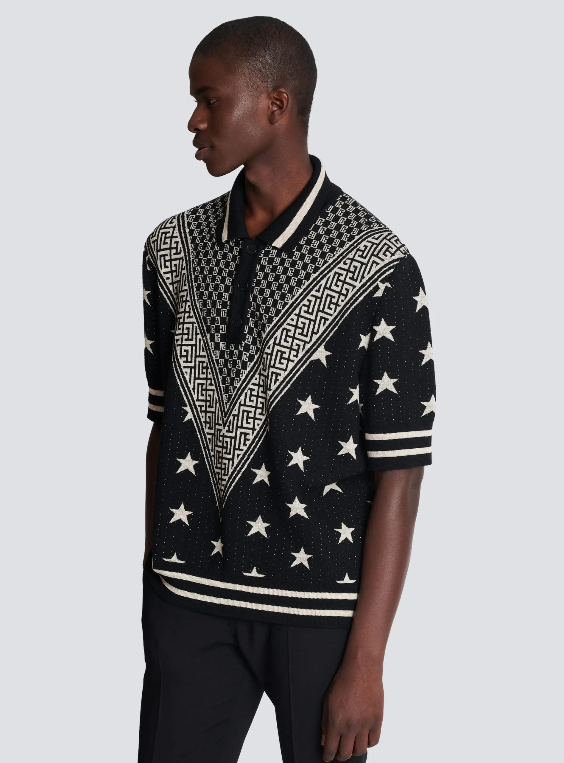 Monogram Stars Polo Shirt-Balmain Best