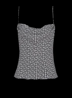 Monogrammed Cami Top-Balmain Best Sale