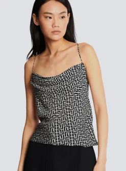Monogrammed Cami Top-Balmain Best Sale