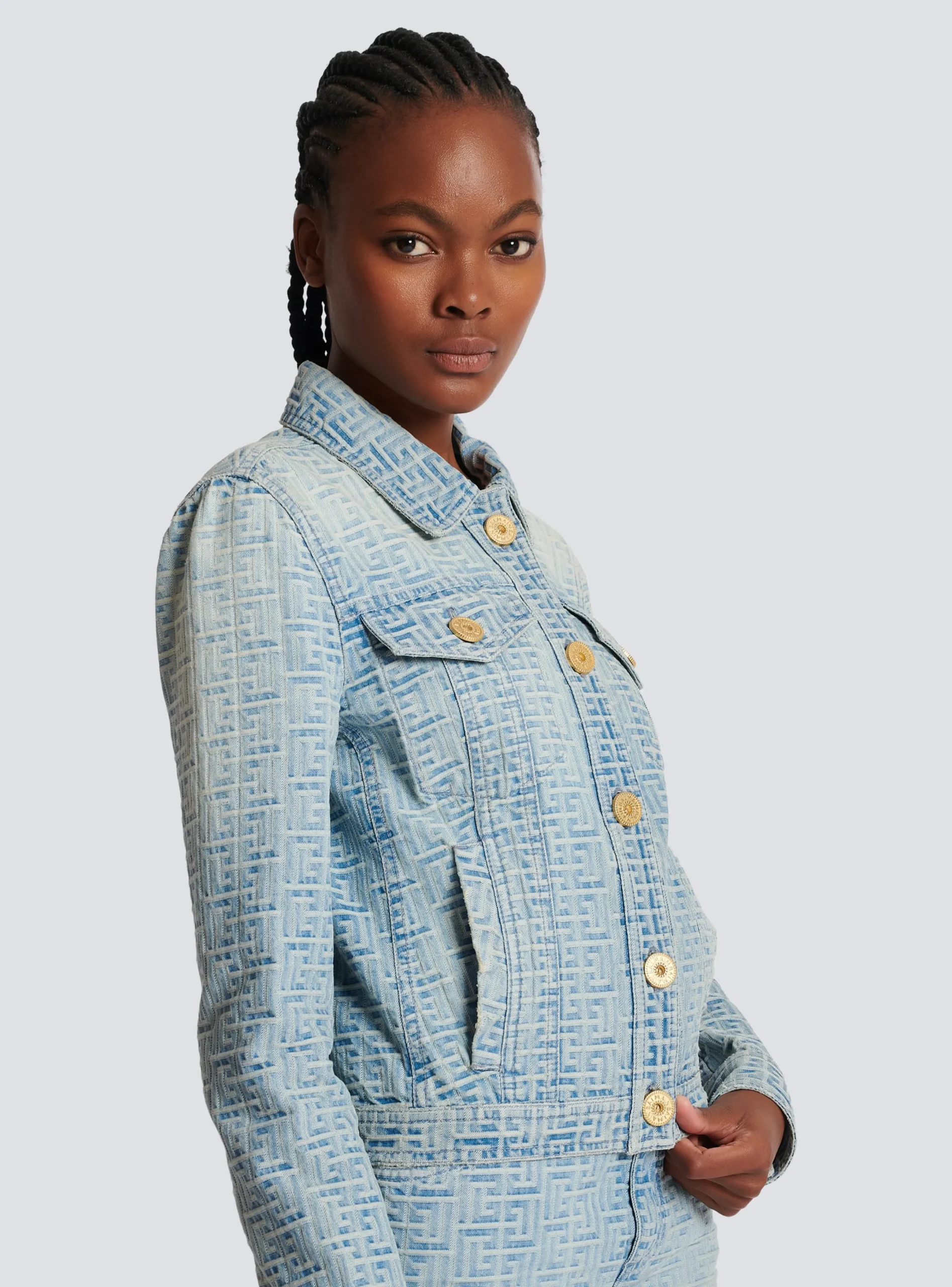 Monogrammed Denim Jacket-Balmain Hot