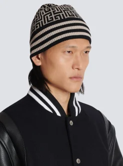 Monogrammed Embroidered Wool Hat-Balmain Flash Sale