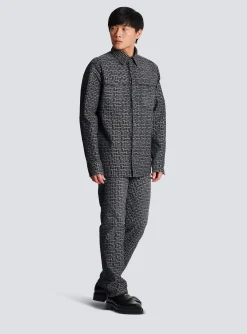 Monogrammed Jacquard Denim Shirt -Balmain Flash Sale