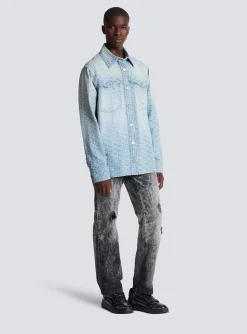 Monogrammed Jacquard Denim Shirt&nbsp;-Balmain Best