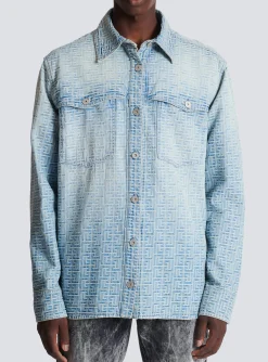 Monogrammed Jacquard Denim Shirt&nbsp;-Balmain Best