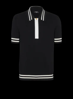 Monogrammed Jacquard Polo Shirt-Balmain Cheap