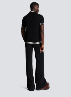 Monogrammed Jacquard Polo Shirt-Balmain Cheap