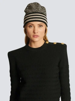 Monogrammed Knit Beanie-Balmain Sale
