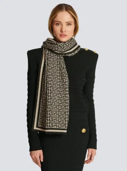 Monogrammed Knit Scarf-Balmain Cheap
