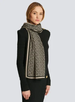 Monogrammed Knit Scarf-Balmain Cheap