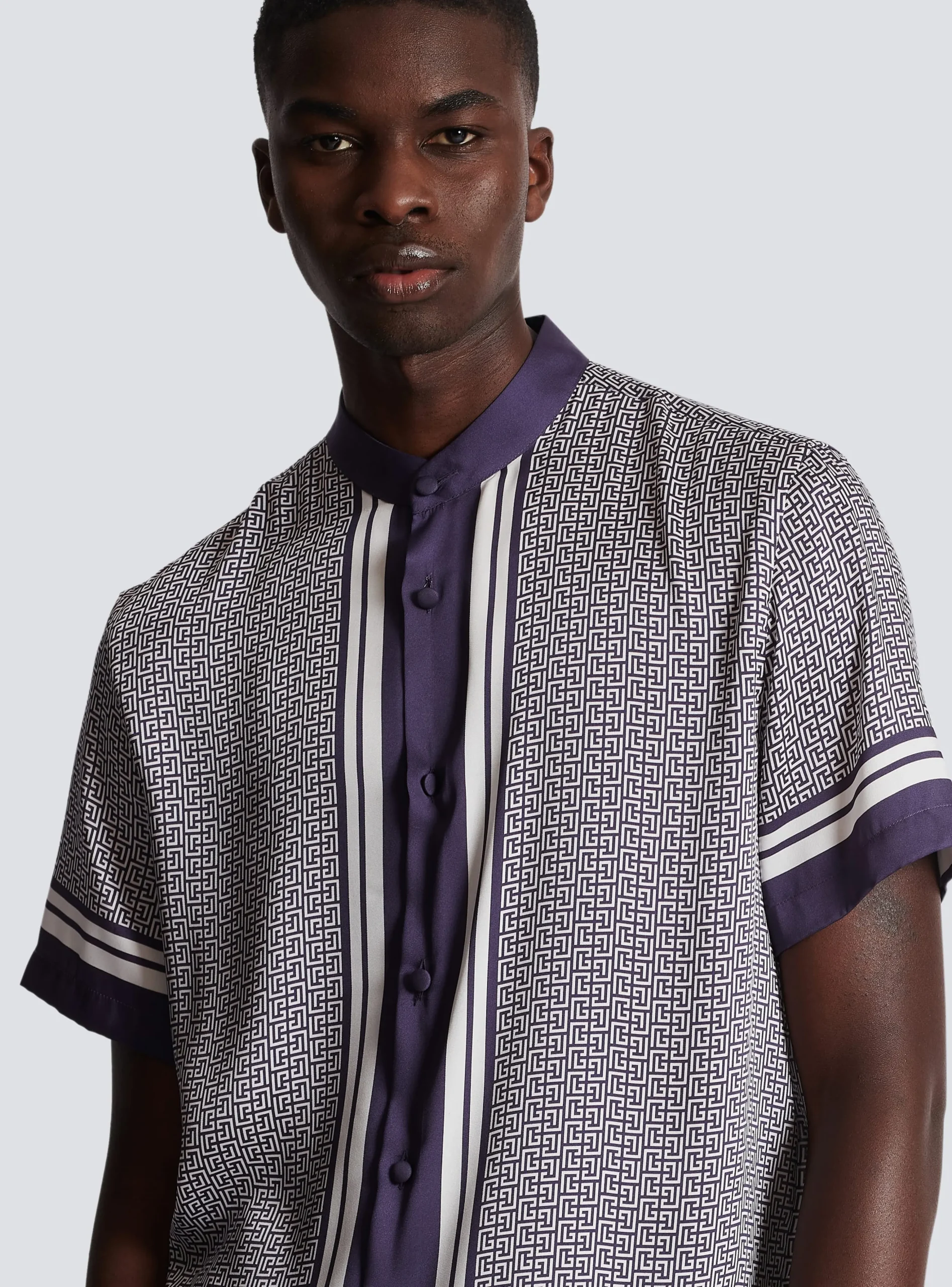 Monogrammed Scarf-print Shirt-Balmain Fashion