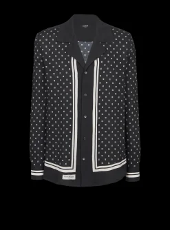 Monogrammed Scarf-print Shirt-Balmain Fashion