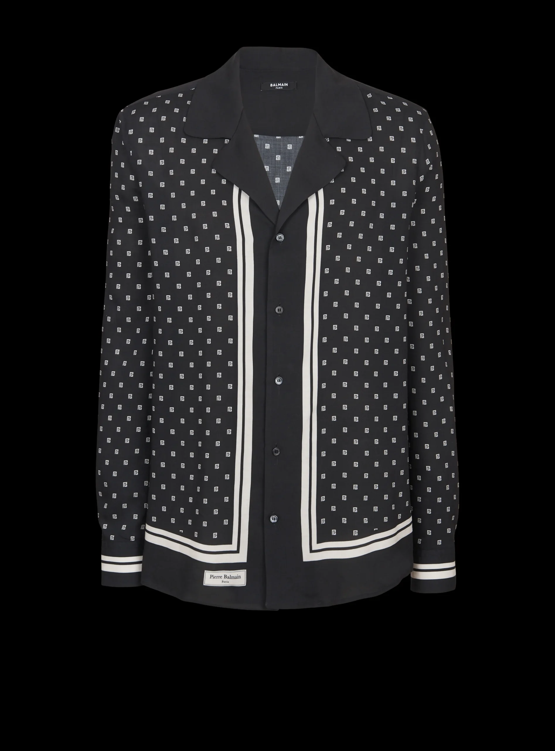 Monogrammed Scarf-print Shirt-Balmain Fashion