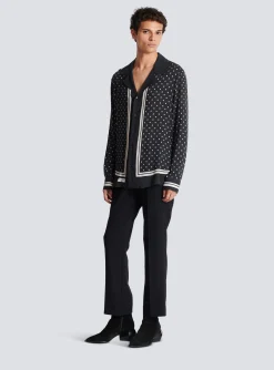 Monogrammed Scarf-print Shirt-Balmain Fashion