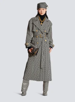 Monogrammed Trench Coat-Balmain Discount