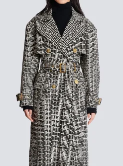 Monogrammed Trench Coat-Balmain Discount