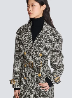 Monogrammed Trench Coat-Balmain Discount