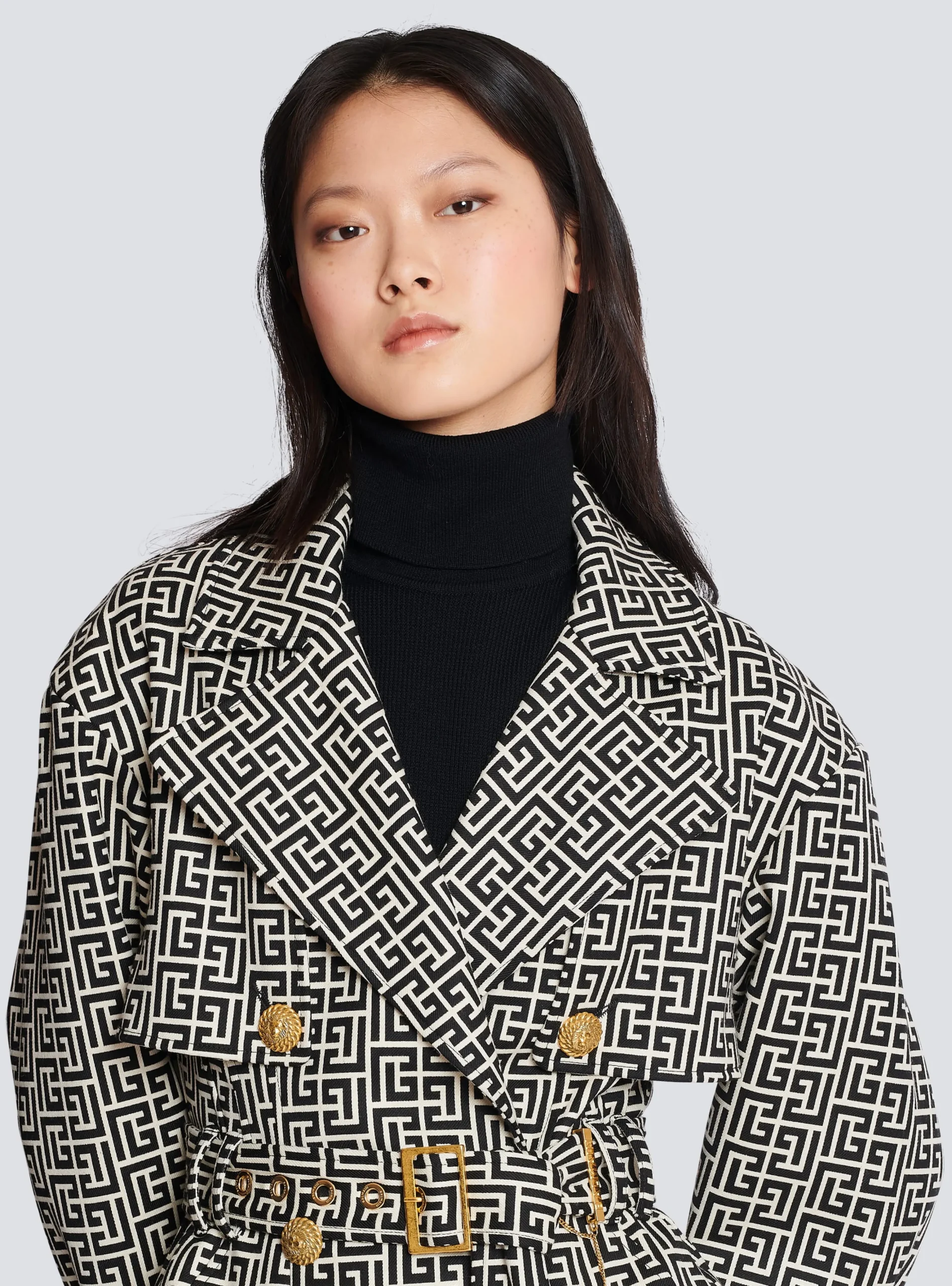 Monogrammed Trench Coat-Balmain Discount