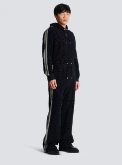 Monogrammed Velvet Joggers-Balmain Store