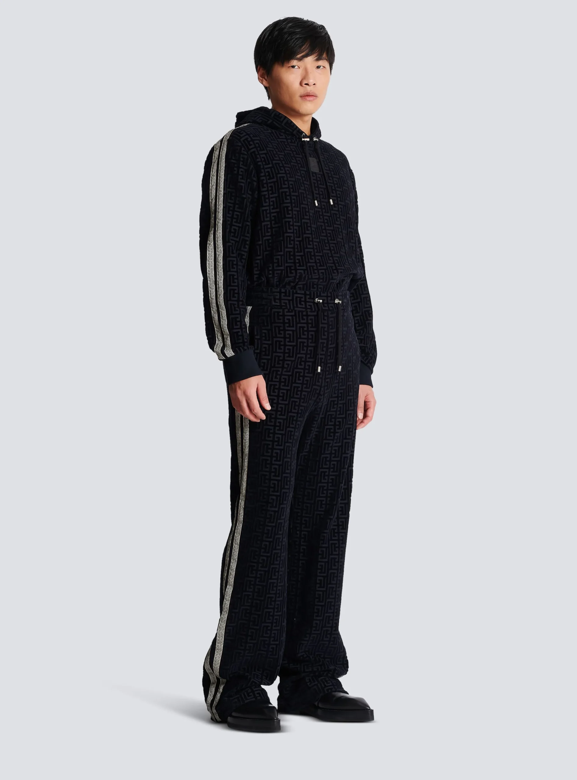 Monogrammed Velvet Joggers-Balmain Store