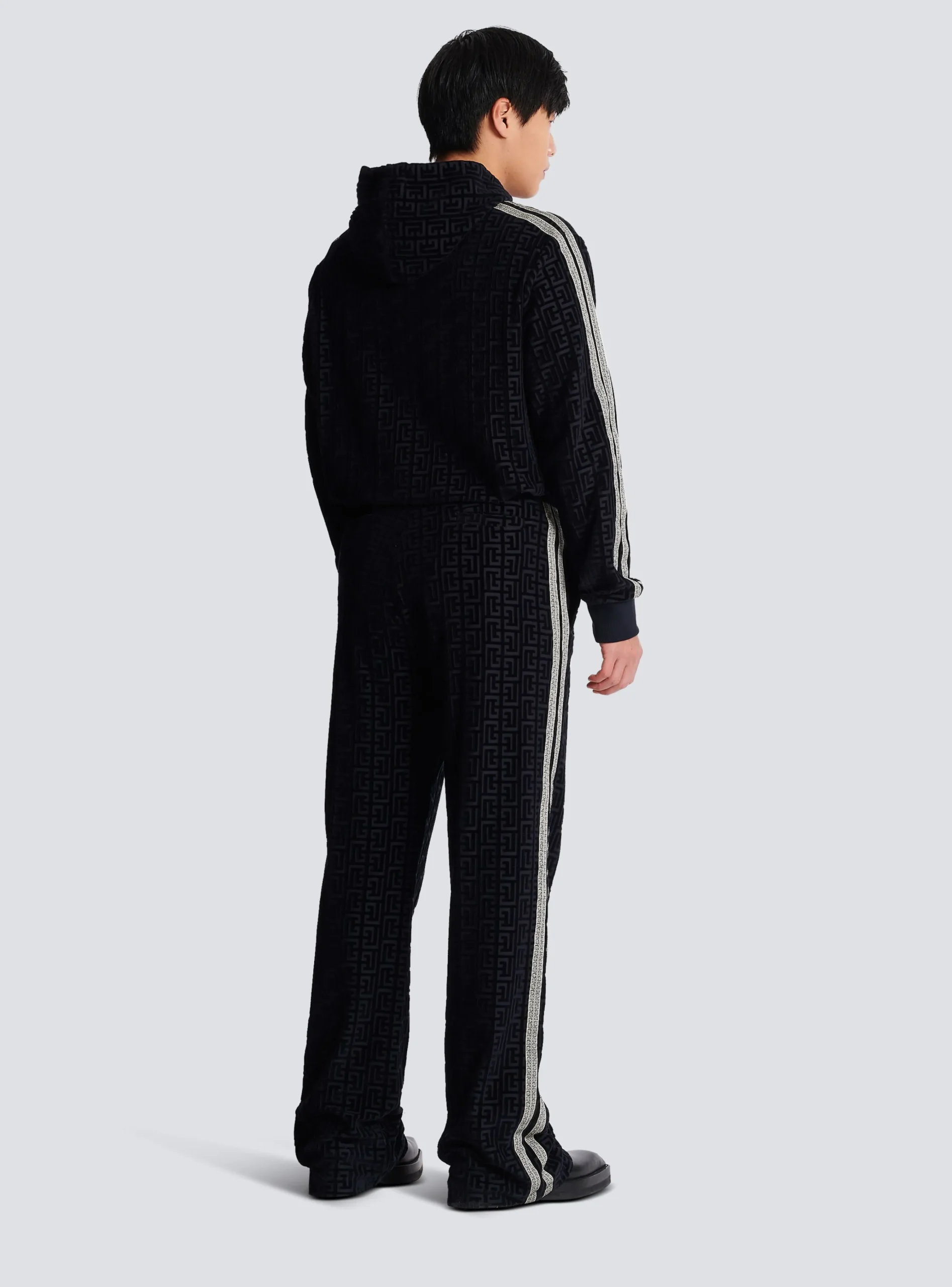 Monogrammed Velvet Joggers-Balmain Store