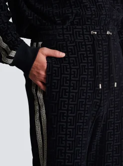 Monogrammed Velvet Joggers-Balmain Store