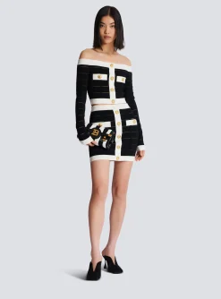 Off-the-shoulder Knit Top-Balmain New