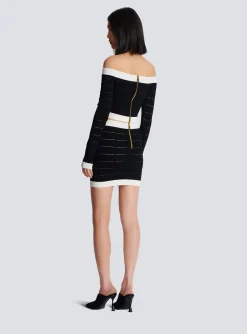 Off-the-shoulder Knit Top-Balmain New