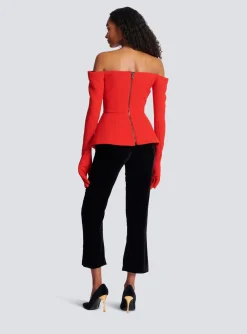 Off-the-shoulder Peplum Top-Balmain Best