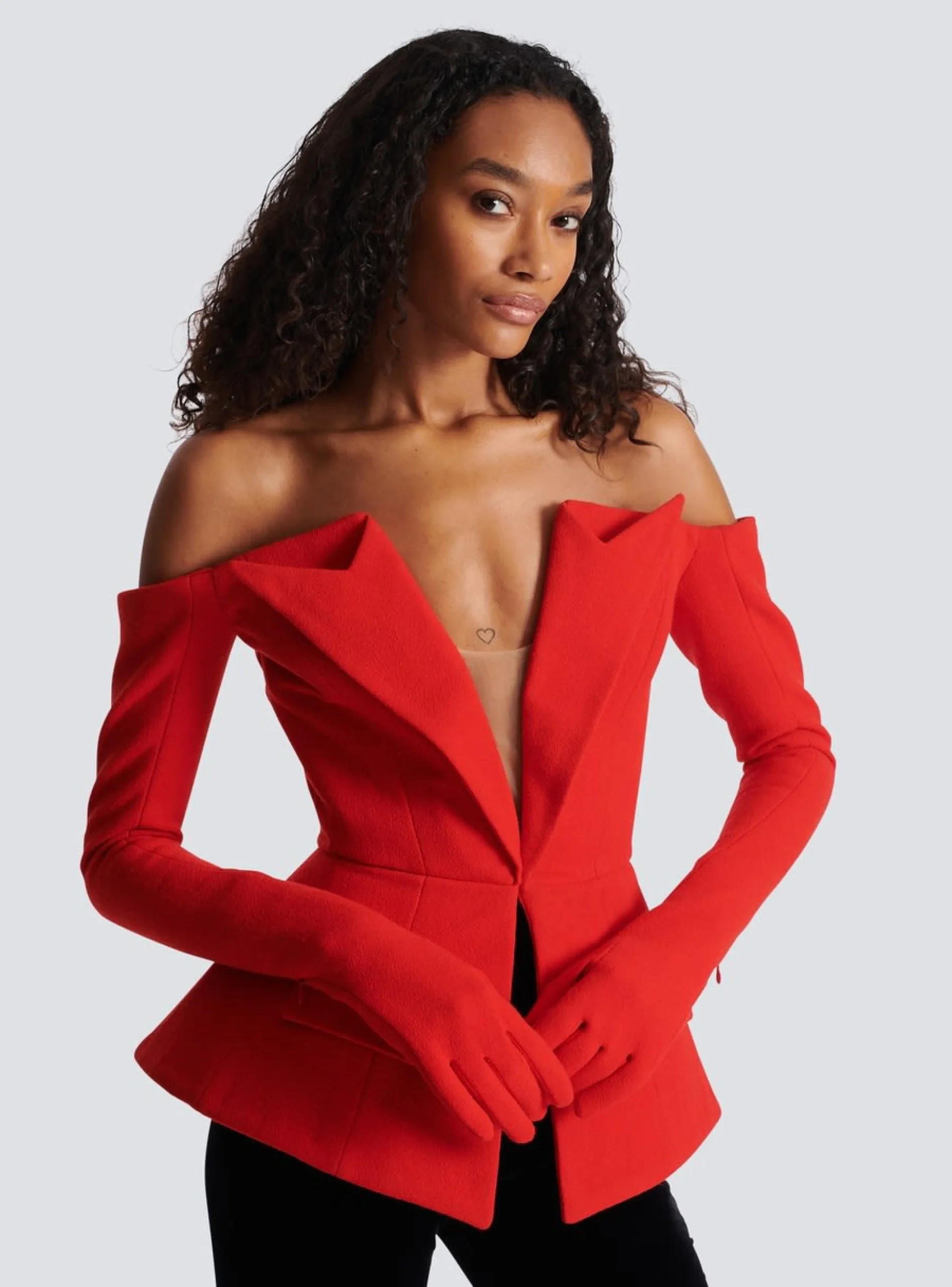 Off-the-shoulder Peplum Top-Balmain Best