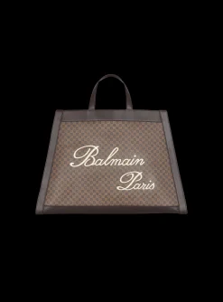 Olivier's Cabas In Canvas And Leather-Balmain Cheap