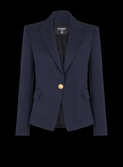 One-button Wool Blazer-Balmain Cheap