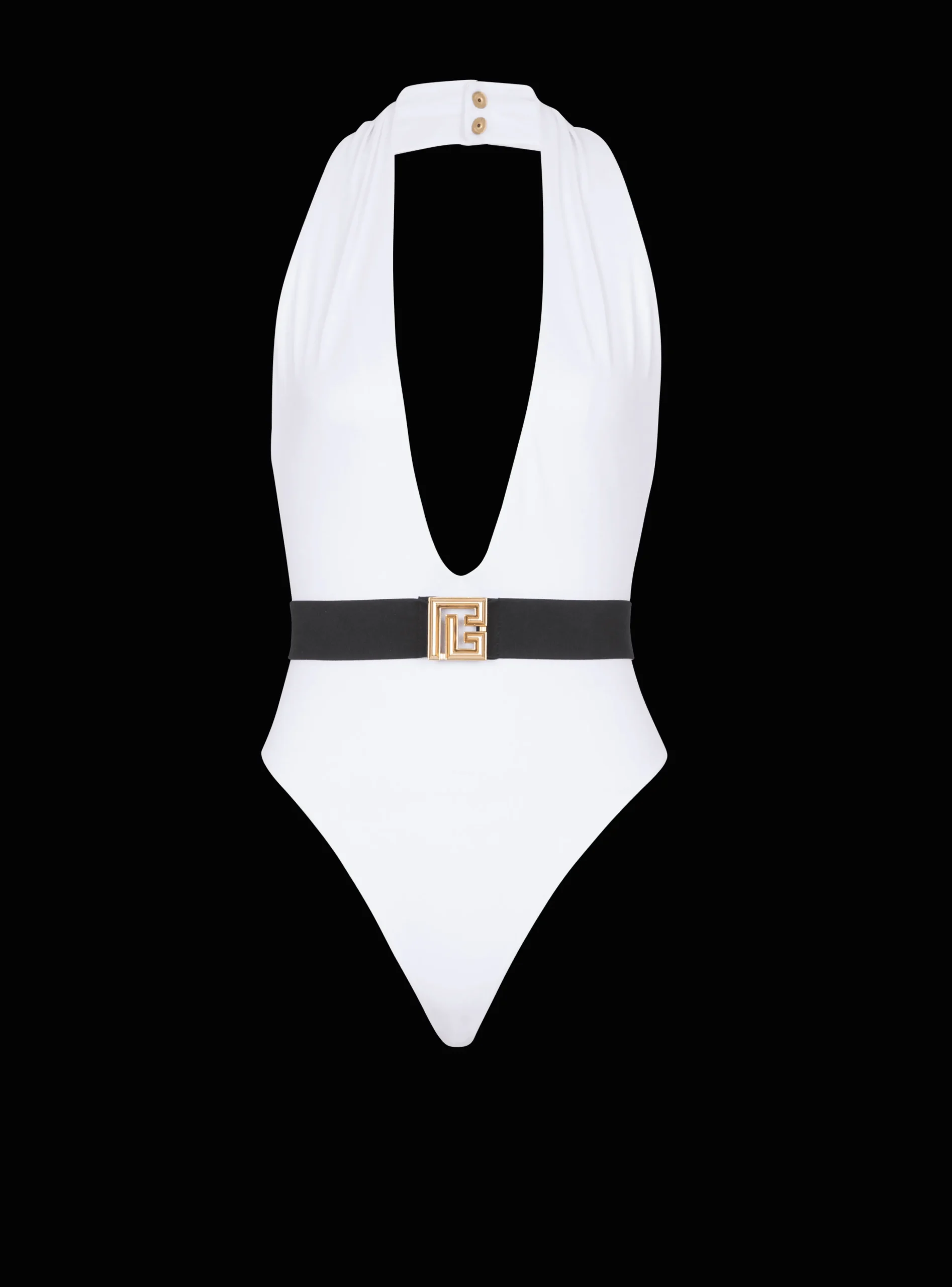 One-piece Swimsuit With PB Belt-Balmain Fashion