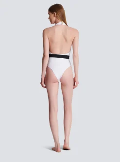 One-piece Swimsuit With PB Belt-Balmain Fashion