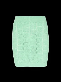 Openwork Monogram Knit Skirt-Balmain Outlet