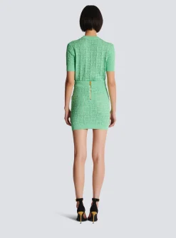 Openwork Monogram Knit Skirt-Balmain Outlet