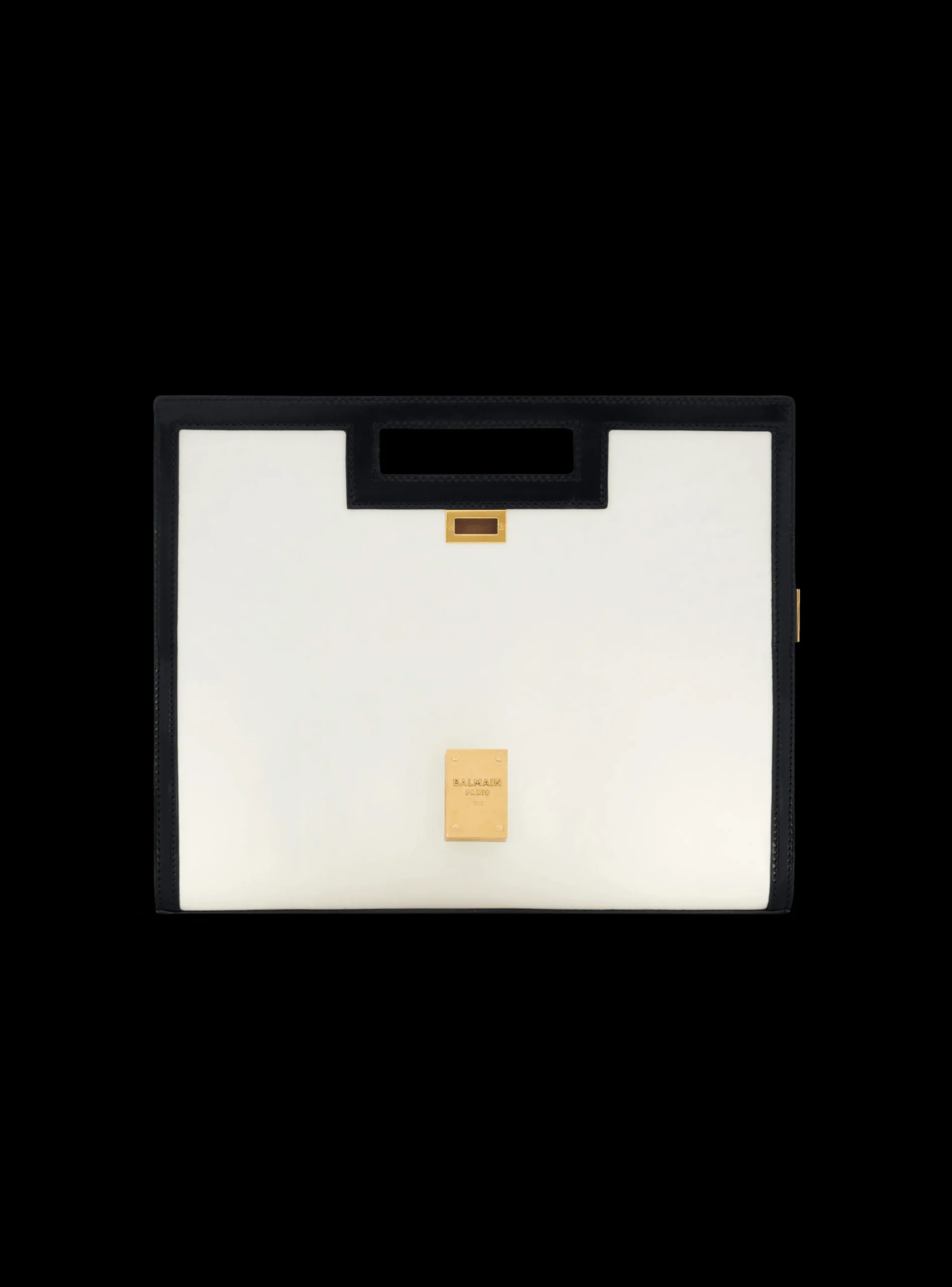 Oversized Black And Leather 1945 Heritage Clutch Bag-Balmain Cheap