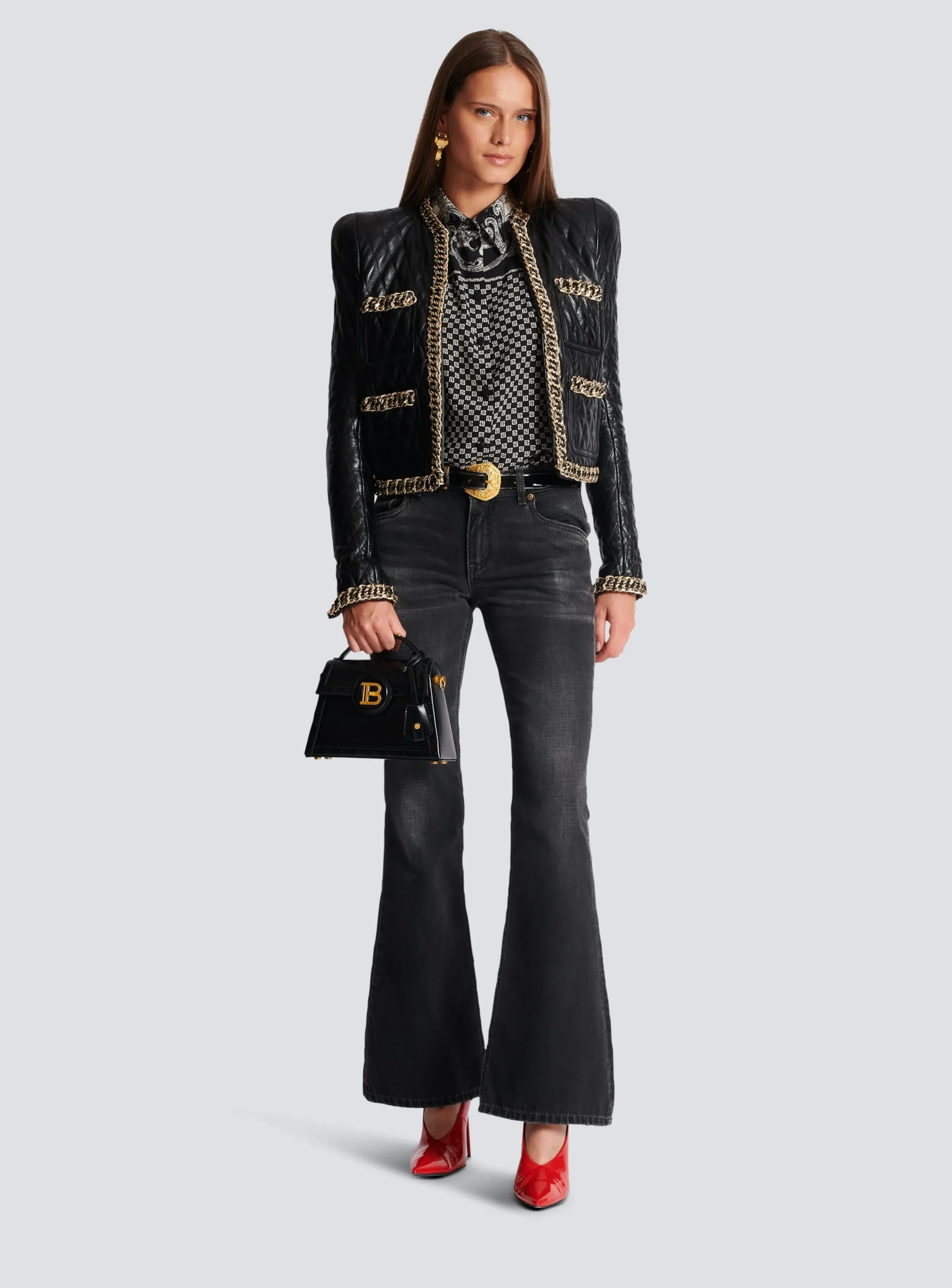 Paisley And Mini Monogram Printed Silk Shirt-Balmain Cheap