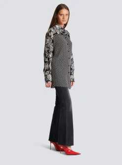 Paisley And Mini Monogram Printed Silk Shirt-Balmain Cheap