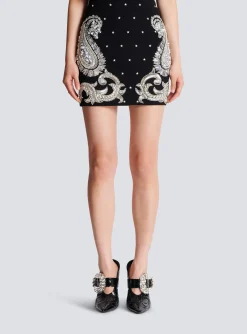 Paisley And Stars Embroidered Skirt-Balmain Clearance