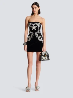 Paisley Embroidered Strapless Dress-Balmain Cheap