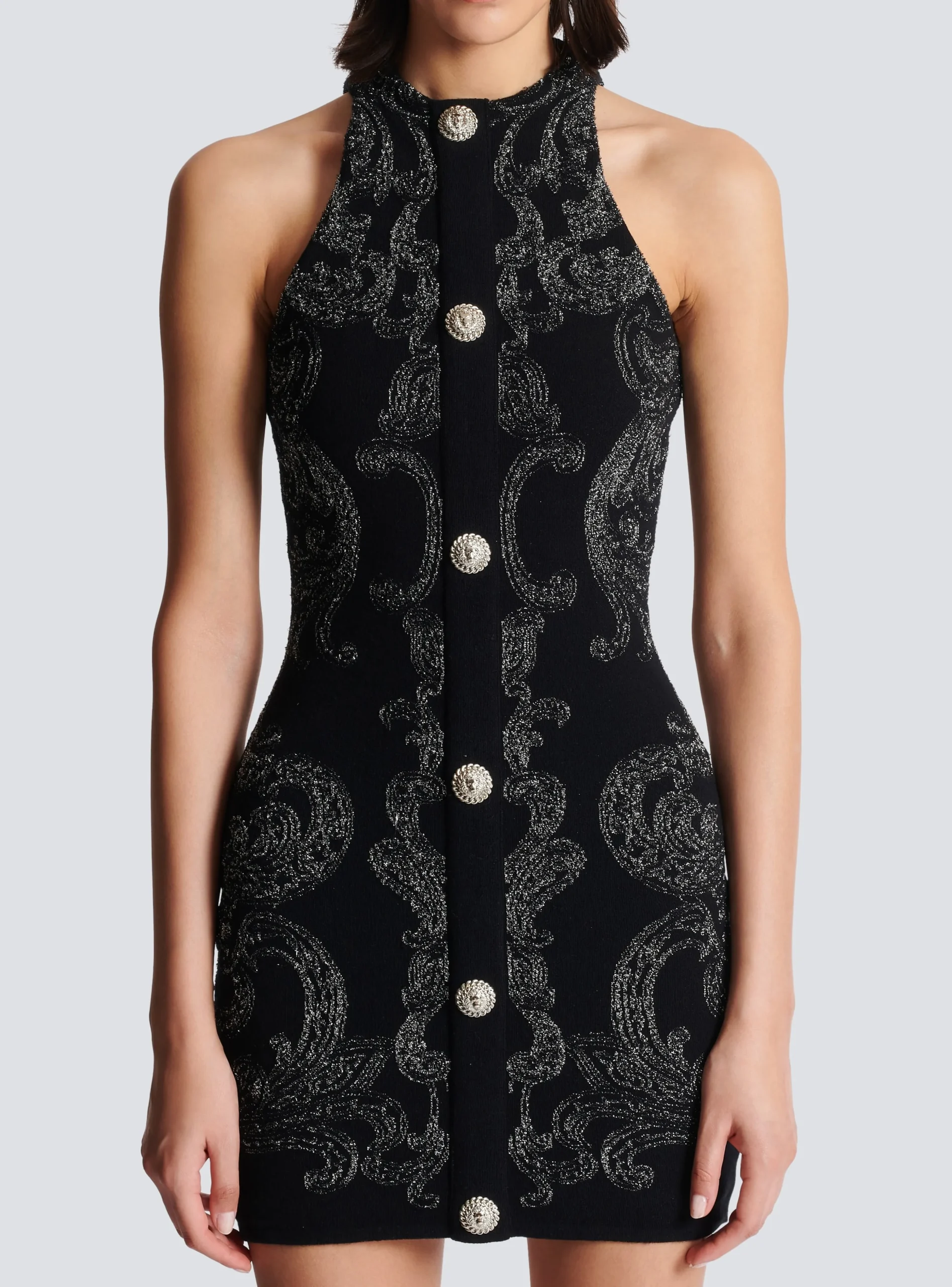 Paisley Knit Sleeveless Dress-Balmain Clearance