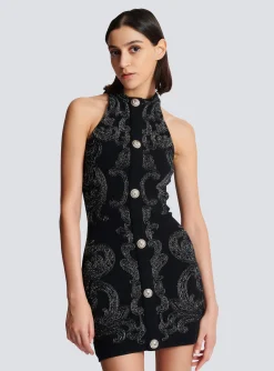 Paisley Knit Sleeveless Dress-Balmain Clearance