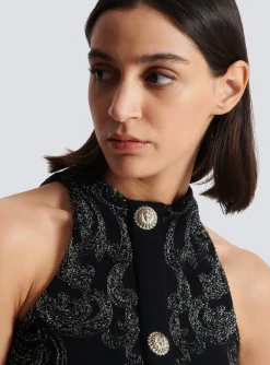 Paisley Knit Sleeveless Dress-Balmain Clearance