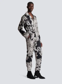 Paisley Print Silk Trousers-Balmain Cheap